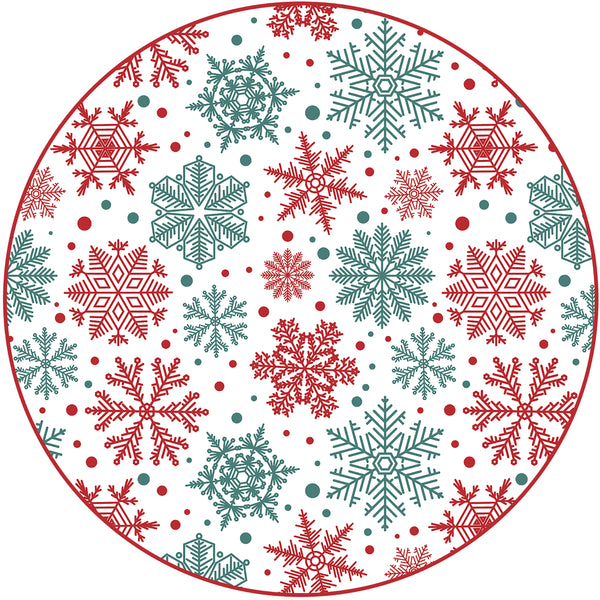 Snowflakes red and green