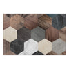 Hexágonos madera y mármol
