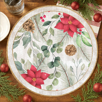 Set de 4 individuales Circular Flores de Pascua