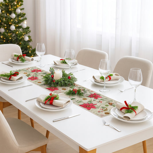 Camino de mesa Flor de Pascua