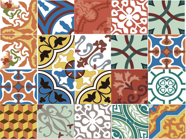 Set of 4 Individual Modernist Tiles