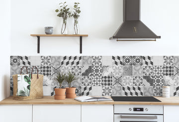 24 Stickers Mosaico Vintage Gris