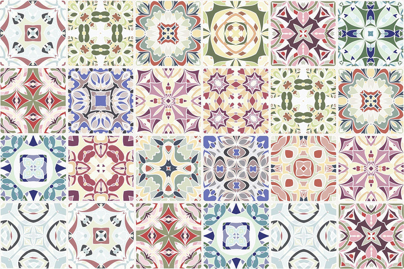 24 abstract mosaic stickers