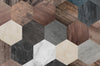 Hexágonos madera y mármol