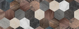 Hexagones en bois et marbre