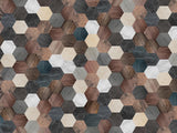 Wood and marble hexagons