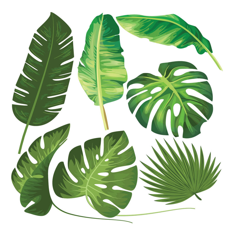 Sticker Set Of 7 Tropical Leaves