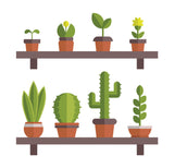 Sticker Set Of Two Shelves Plants