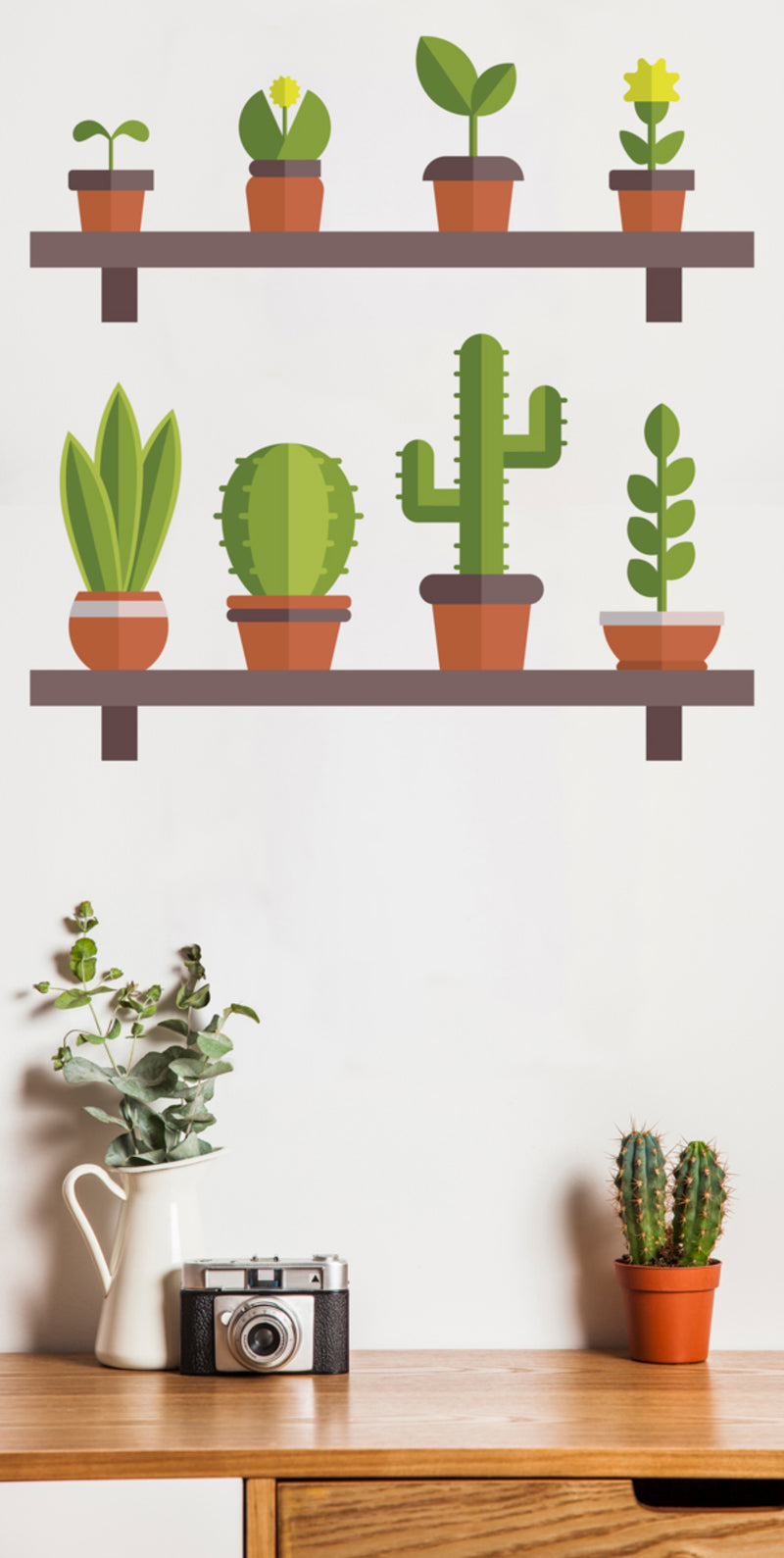 Sticker Set Of Two Shelves Plants