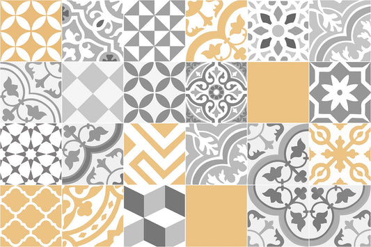 yellow collage placemat set