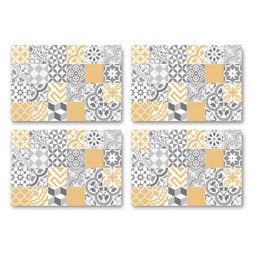 yellow collage placemat set