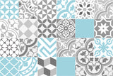 set de individuales Collage con azul
