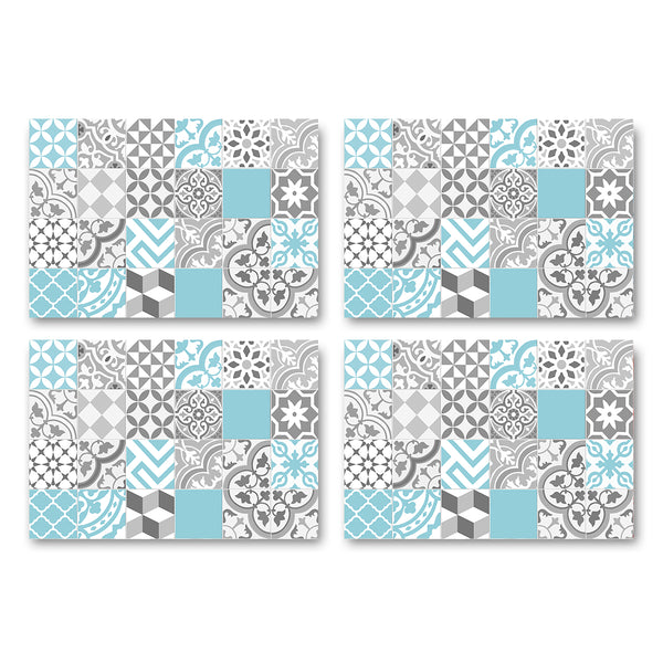 set of placemats Collage with blue