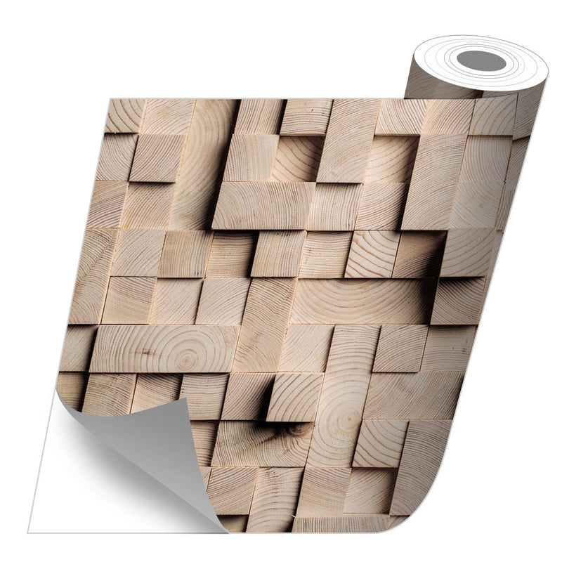 Rollo sticker Cubos madera