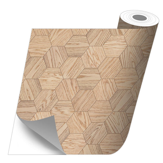 Wooden Hexagons sticker roll 1