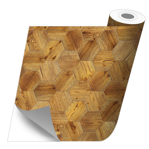 Wooden Hexagons sticker roll 3