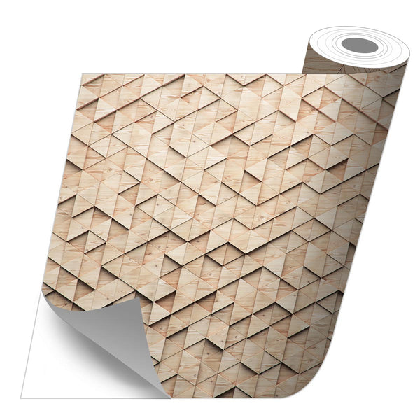 Rollo sticker Triángulos madera 3d