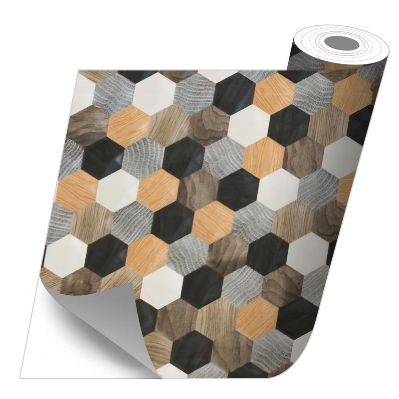 Hexa wood sticker roll