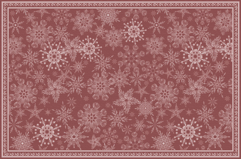 Snowflakes burgundy