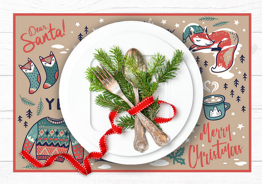 Set of 4 placemats Dear Santa!