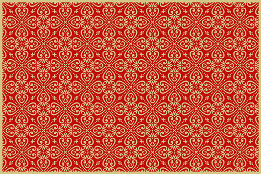 Set of 4 red and gold luckiness placemats