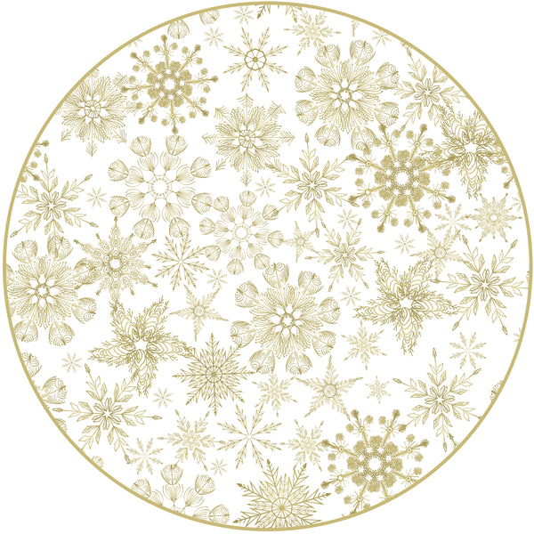 Set of 4 individual Golden snowflakes- rounded