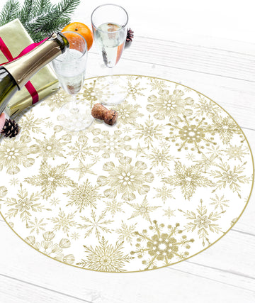 Set of 4 individual Golden snowflakes- rounded