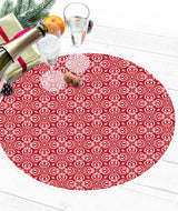 Set of 4 red and white Luckyness placemats - rounded