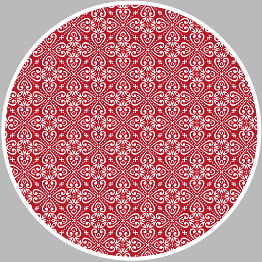 Set of 4 red and white Luckyness placemats - rounded