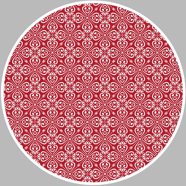 Lot de 4 sets de table Luckyness rouge et blanc - ronds