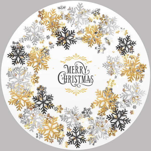 Set of 4 individual Golden Christmas- rounded