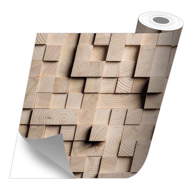 Sticker roll Cubos madera