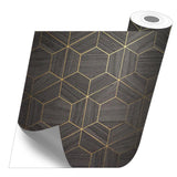 Wood and gold sticker roll