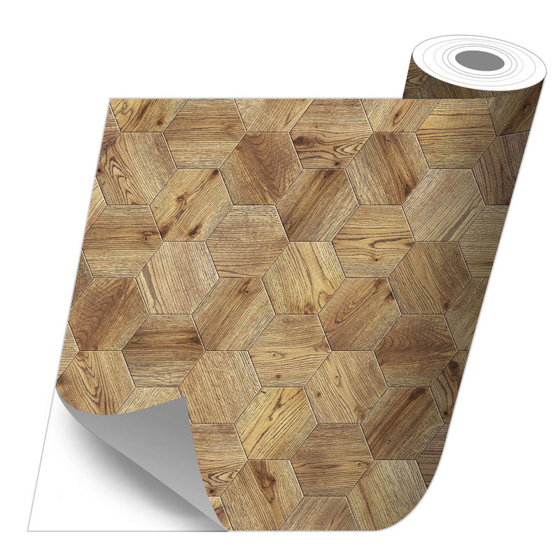 Wooden Hexagons sticker roll 4