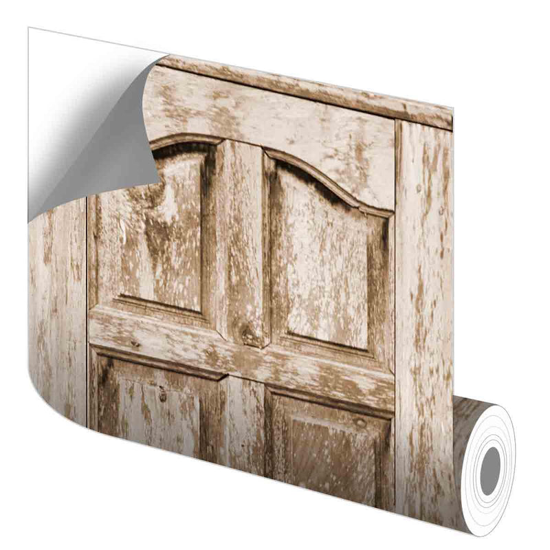 Rollo sticker Puerta madera claro