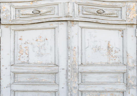 Old white door headboard