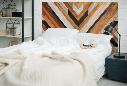 Tribal wooden headboard