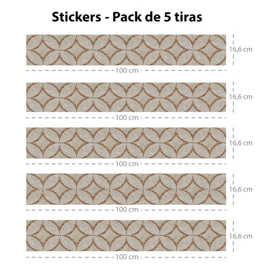 Set of 5 Tuscan Mosaic adhesive strips