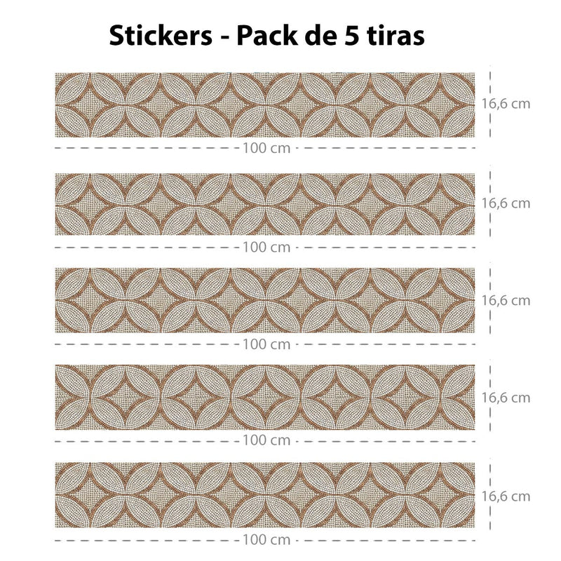 Set of 5 Tuscan Mosaic adhesive strips
