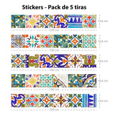 Set of 5 Roman Mosaic adhesive strips