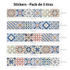 Set de 5 tiras adhesivas Mosaico Guimaraes