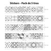 Set de 5 tiras adhesivas Collage con gris