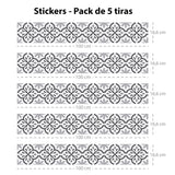 Set of 5 Parisian adhesive strips