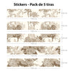 Set de 5 tiras adhesivas Oasis sepia