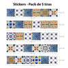 Set de 5 tiras adhesivas Baldosas de porcelana