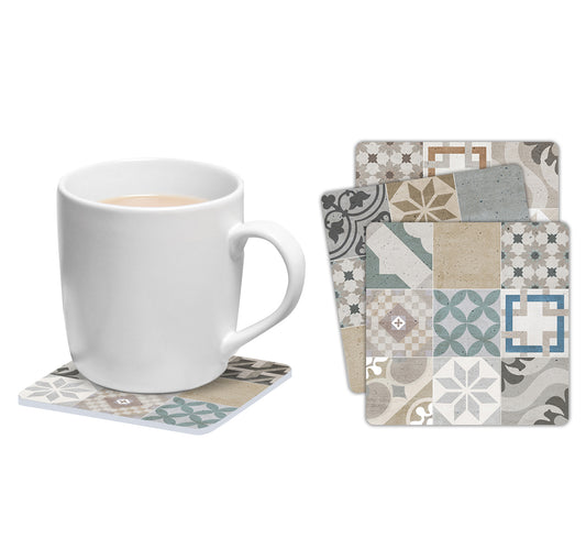 Set of 6 Provence Mosaic square coasters 1