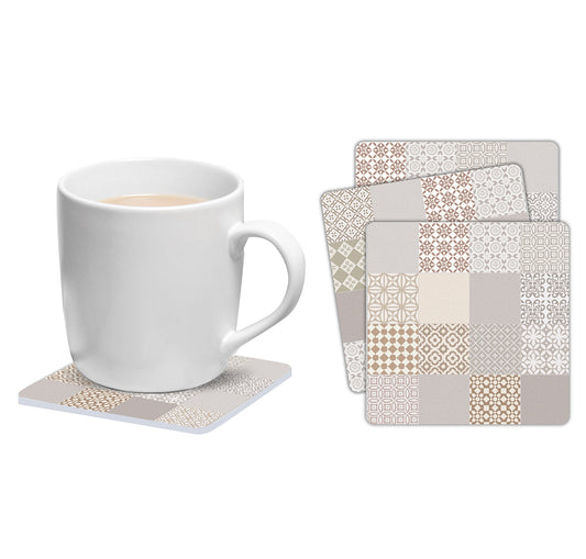 Set of 6 square coasters Rossana sand