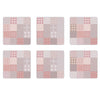 Set de 6 posavasos cuadrados Rossana red