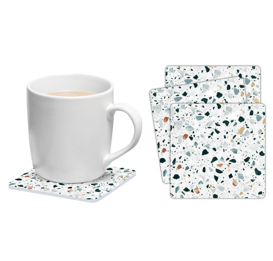 Set of 6 square Terrazzo coasters