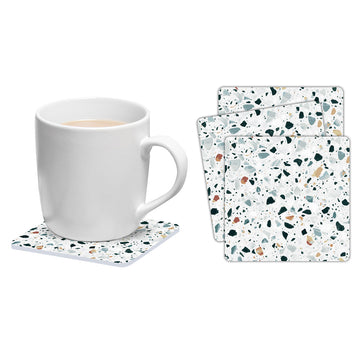 Ensemble de 6 sous-verres carrés Terrazzo